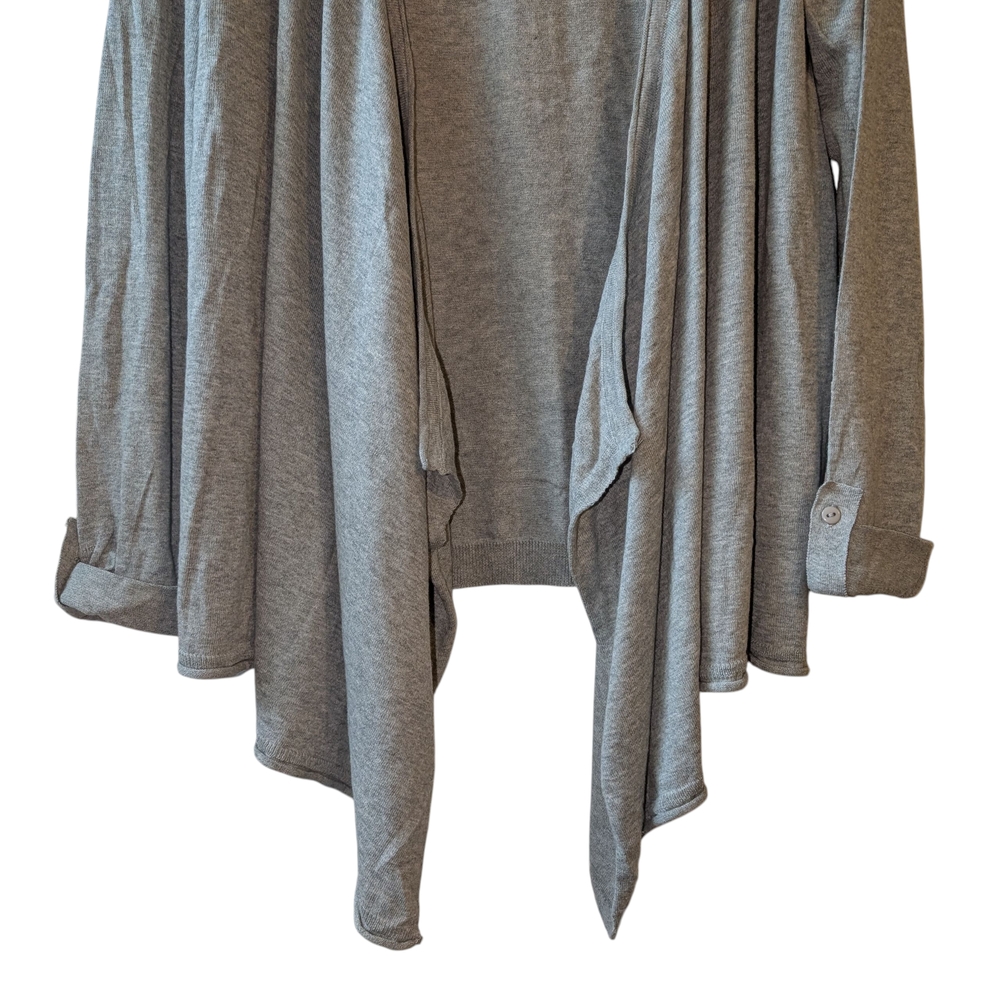 TALBOTS WOMEN'S HEATHER GRAY DRAPED CARDIGAN SIZE XL - Picture 4 of 8